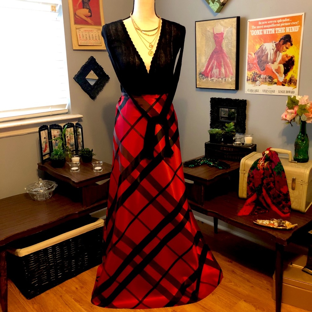 COPY - SILK TARTAN MAXI SKIRT